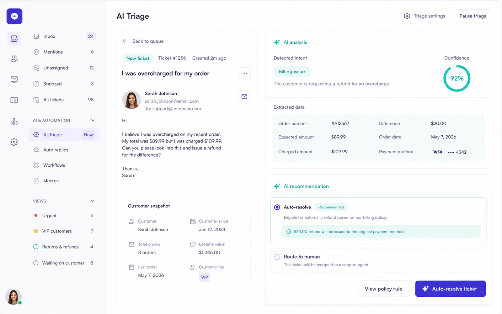 Let AI triage and resolve screen